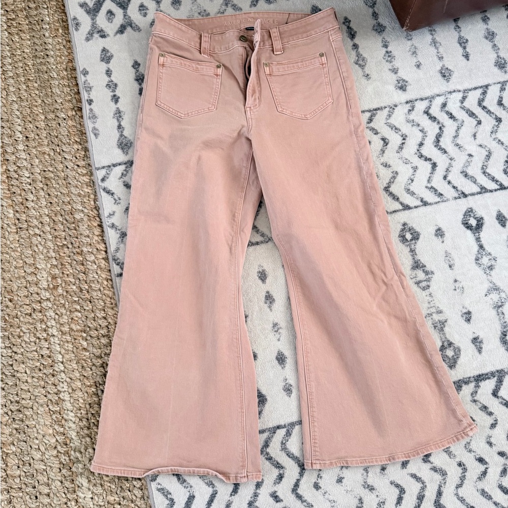 American Eagle Outfitters Pink Flare Jeans